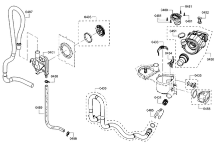 Pump Diagram and Parts List for SHX5AV55UC 01 Bosch Dishwasher