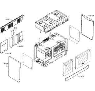 Main Assy Diagram and Parts List for PRD486GDHC 05 Thermador Range