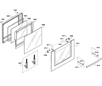 Door Assy Diagram and Parts List for HBL3450UC 08 Bosch Wall Oven