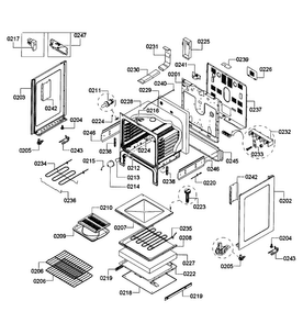 Oven Assy Diagram and Parts List for HES3053U 06 Bosch Range