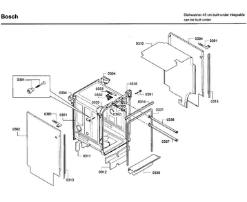 Frame Diagram and Parts List for SPX68U55UC 32 Bosch Dishwasher