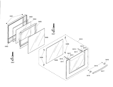 Door Diagram and Parts List for HBL3350UC 01 Bosch Wall Oven