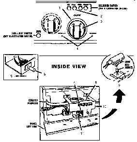 Small Oven Controls, Left Side Diagram and Parts List for GCR486GD  Thermador Range