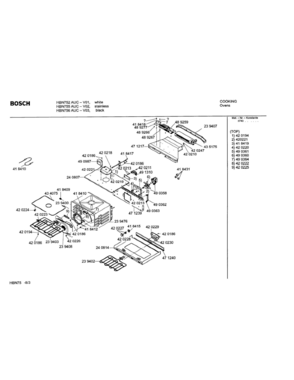 03 - UPPER OVEN COMPONENTS Diagram and Parts List for HBN755AUC(FD8207-)  Bosch 