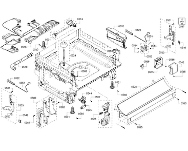 Base Section Diagram and Parts List for SHS5AV56UC 22 Bosch Dishwasher