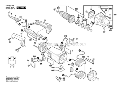 Page 1 Diagram and Parts List for 1893-6 0601852BM6 Bosch Sander Grinder