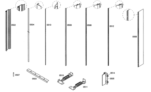 Molding Diagram and Parts List for B24IW50NSP 05 Bosch Freezer