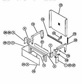 (drop-in)base With Toe Kick Panel Diagram and Parts List for RDDS30VQ  Thermador Range