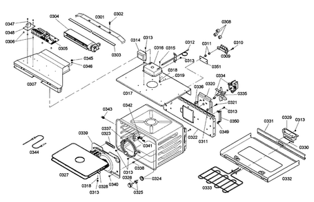 Upper Cavity Diagram and Parts List for HBL755AUC 02 Bosch Wall Oven