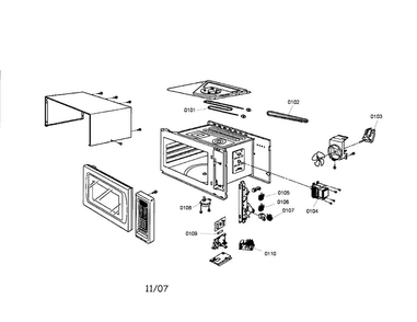 Cabinet Diagram and Parts List for HMB8060 01 Bosch Microwave