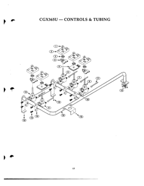 16 - CONTROLS & TUBING Diagram and Parts List for CGX365US  Bosch Range