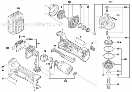 Page A Diagram and Parts List for CAG180BL  Bosch Angle Grinder