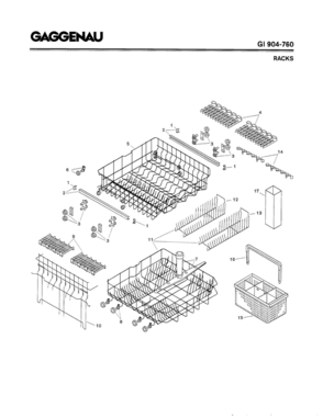 04 - RACKS Diagram and Parts List for GI904-760  Bosch Dishwasher