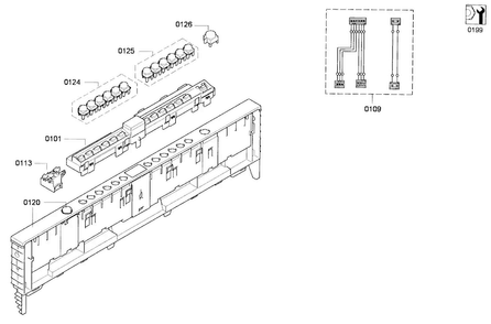Front Panel Diagram and Parts List for SHX68E05UC 01 Bosch Dishwasher