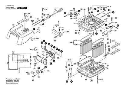 Section 1 Diagram and Parts List for GAS50 0601989137 Bosch Utility Vacuum