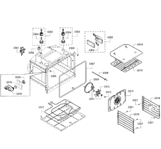 Oven Assy Diagram and Parts List for HBL8450UC 10 Bosch Wall Oven