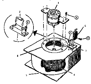 Blower Assembly Diagram and Parts List for CMT127  Thermador Microwave