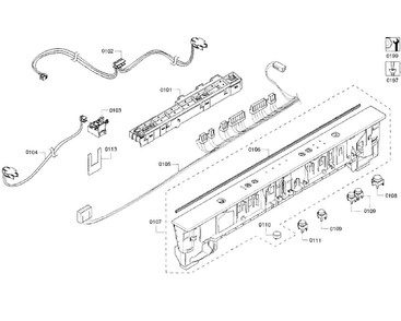 Control Panel Diagram and Parts List for SHX3AR56UC 21 Bosch Dishwasher