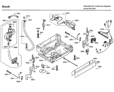 Base Diagram and Parts List for SHX7ER55UC 51 Bosch Dishwasher