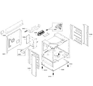 Frame Assy Diagram and Parts List for HEIP054U 01 Bosch Range