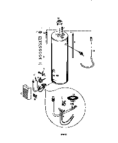 40 Gallon Diagram and Parts List for 153330450  Kenmore Water Heater