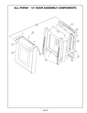 42 - 12 INCH DOOR ASSEMBLY Diagram and Parts List for PDR484GGZS  Bosch Range