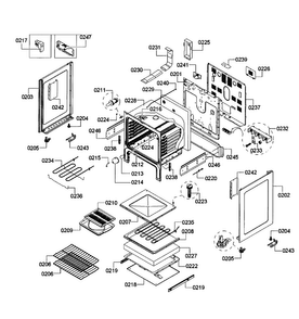 Oven Assy Diagram and Parts List for HES3053U 08 Bosch Range