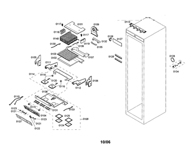 Freezer Section Diagram and Parts List for T24IF70CSS-01  Thermador Freezer