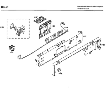 Control Panel Diagram and Parts List for SHX33M02UC 53 Bosch Dishwasher