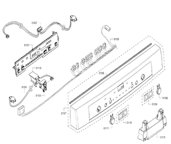 Control Panel Diagram and Parts List for SHE3ARF2UC 21 Bosch Dishwasher