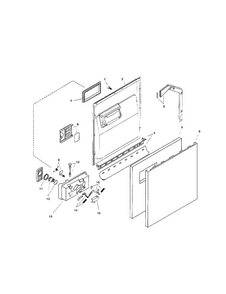 Door Assembly Diagram and Parts List for SHU4316UC 06 Bosch Dishwasher