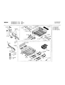 Rack Assembly Diagram and Parts List for SHY66C06UC 14 Bosch Dishwasher