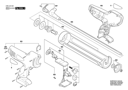 Part Location Diagram of 160111C4B5 Bosch Tool NAMEPLATE