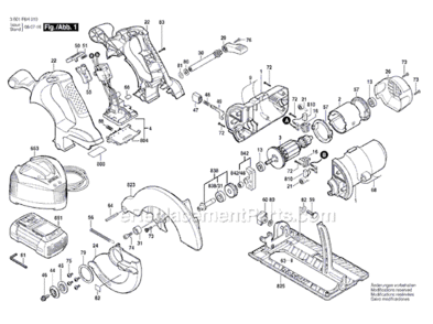 Page A Diagram and Parts List for CCS180K 3601F6H010 Bosch Circular Saw