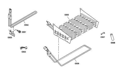 Evaporator Diagram and Parts List for KBULT3675E01  Thermador Refrigerator