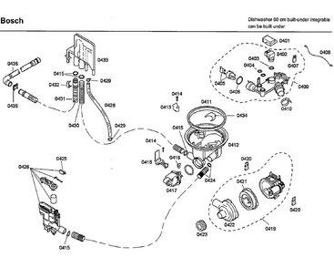 Pump Diagram and Parts List for SHX46L15UC 55 Bosch Dishwasher