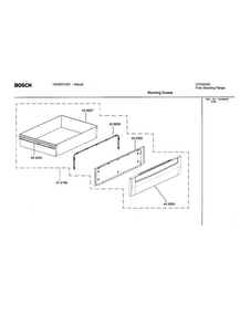 Warming Drawer Diagram and Parts List for HES247U 01 Bosch Range