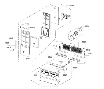 Evaporator Assy Diagram and Parts List for B26FT70SNS 05 Bosch Refrigerator