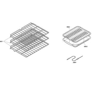 Shelfs Diagram and Parts List for HBN5450UC 01 Bosch Wall Oven