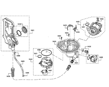 Pump Asy Diagram and Parts List for SHE53TF6UC 09 Bosch Dishwasher