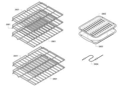 Rack Diagram and Parts List for HBN5620UC 02 Bosch Wall Oven
