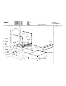 Support Assembly Diagram and Parts List for HGS242UC 01 Bosch Range