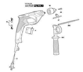 Bosch 6445 (F012644500) Diagram and Parts List for 6445 F012644500 Bosch Hammer Drill