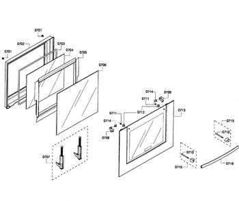 Door Lower Diagram and Parts List for HBL3550UC 05 Bosch Wall Oven
