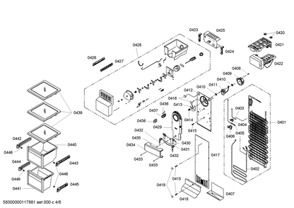 Diagram 4 Diagram and Parts List for B20CS50SNS-02  Bosch Refrigerator