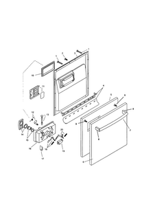 Door Assembly Diagram and Parts List for SHX46B02UC 14 Bosch Dishwasher