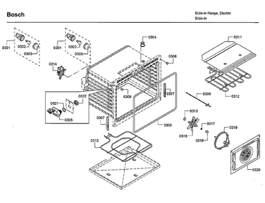 Oven Diagram and Parts List for HEIP054U 06 Bosch Range