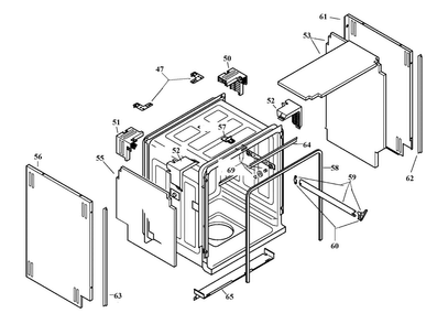 Frame & Cavity Diagram and Parts List for SHU5302UC 10 Bosch Dishwasher