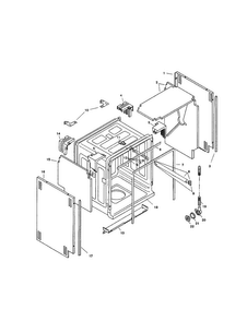 Tank Assembly Diagram and Parts List for SHU5314UC 12 Bosch Dishwasher