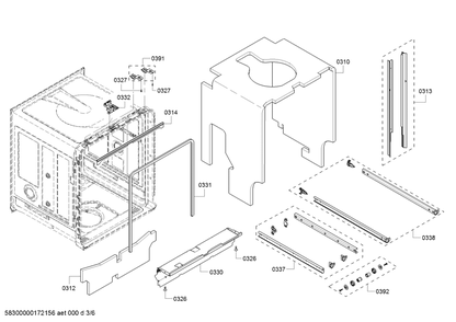 Diagram 3 Diagram and Parts List for SHP53T55UC-09  Bosch Dishwasher